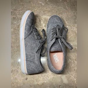 Gray patterned Vans